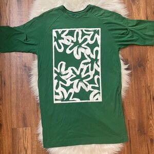 Kowtow Green Flower Patterned T-shirt Sweatshirt Dress Size XSmall